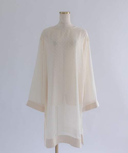 EN NEUME(エンノイム)の「Sheer Dot Tunic(シャツ/ブラウス・レディース・アイボリー/ブラック・FREE)」の15枚目の写真