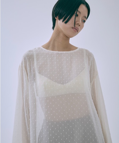EN NEUME(エンノイム)の「Sheer Dot Tunic(シャツ/ブラウス・レディース・アイボリー/ブラック・FREE)」の21枚目の写真