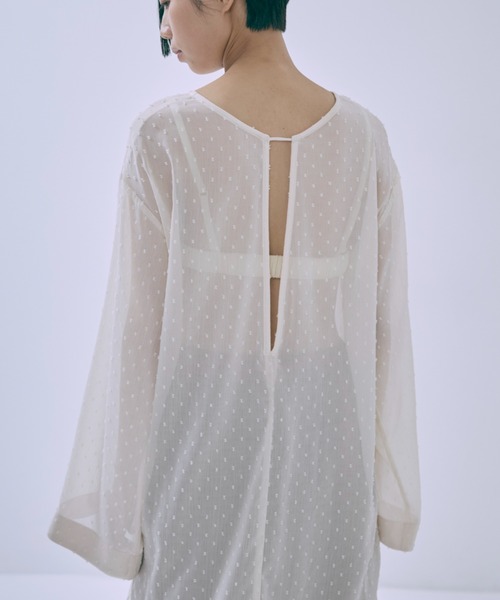 EN NEUME(エンノイム)の「Sheer Dot Tunic(シャツ/ブラウス・レディース・アイボリー/ブラック・FREE)」の20枚目の写真