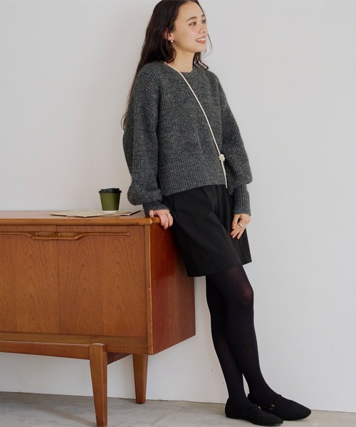 titivate(ティティベイト)の「ベーシッククルーニット(ニット/セーター・レディース・クリーム/チャコール/ベージュ/ピンク/オレンジ・L/M/S)」の22枚目の写真