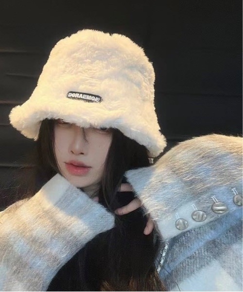 Burner（バーナー）の「【OKUOKU　0909】バケットハット　シンプル　もこもこ oku-bosi-743550092473-5（ハット・レディース・オフホワイト/ライトベージュ・M）」の2枚目の写真