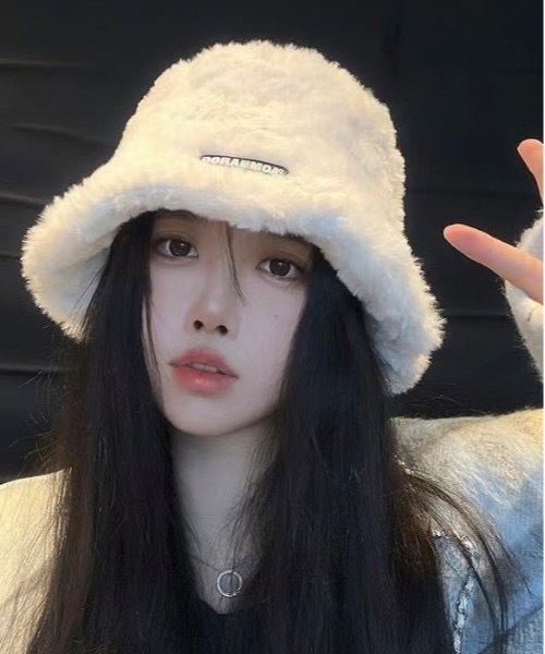 Burner（バーナー）の「【OKUOKU　0909】バケットハット　シンプル　もこもこ oku-bosi-743550092473-5（ハット・レディース・オフホワイト/ライトベージュ・M）」の5枚目の写真