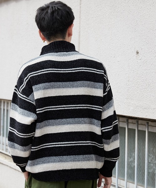 WEGO（ウィゴー）の「WEGO/ベロアモールハーフジッププルオーバー（ニット/セーター・メンズ・ホワイト系その他5/ブラック系その他5・FREE）」の12枚目の写真