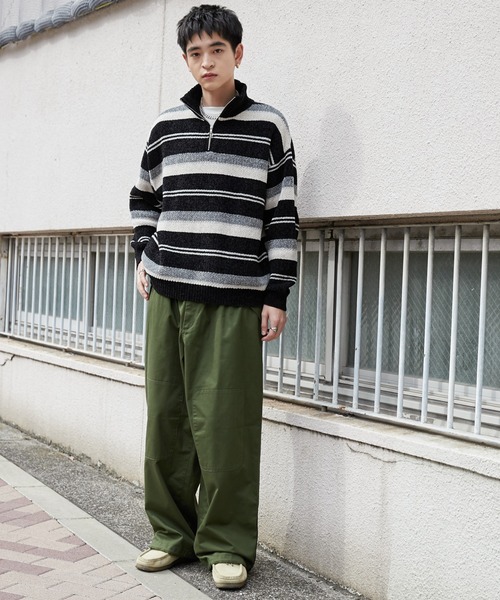 WEGO（ウィゴー）の「WEGO/ベロアモールハーフジッププルオーバー（ニット/セーター・メンズ・ホワイト系その他5/ブラック系その他5・FREE）」の13枚目の写真