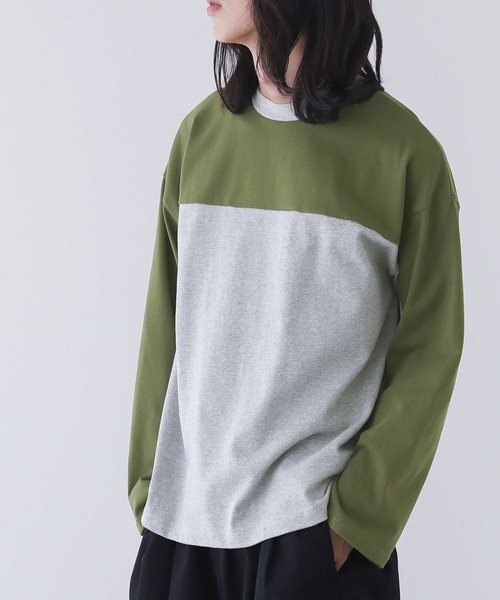 n'OrLABEL（ノアールレーベル）の「『配色クルーネックカットソー』（Tシャツ/カットソー・メンズ・ブラック/グレー・M/L）」の9枚目の写真