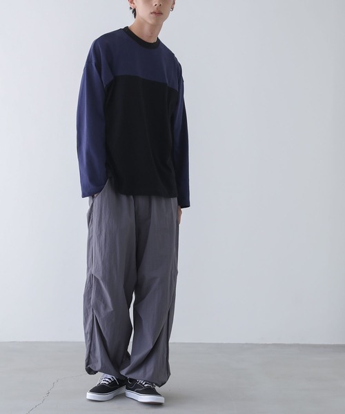 n'OrLABEL（ノアールレーベル）の「『配色クルーネックカットソー』（Tシャツ/カットソー・メンズ・ブラック/グレー・M/L）」の6枚目の写真