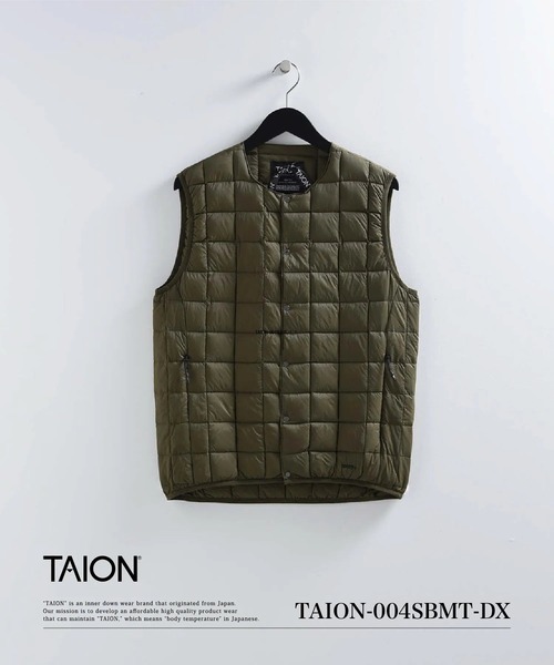 TAION（タイオン）の「【TAION(タイオン)】〈ユニセックス〉マウンテン アクティブ クルーネック ライトダウンベスト（ダウンベスト・メンズ・ブラック/ダークオリーブ/チャコールグレー/ダークネイビー/ライトグレー/レッド系その他3・XS/S/M/L/XL）」の22枚目の写真
