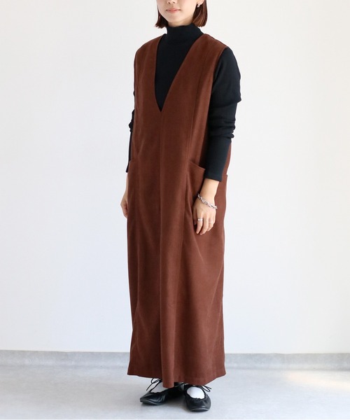 cepo(セポ)の「バックベルトジャンパースカート(ワンピース・レディース・ブラック/ベージュ/ブラウン・M)」の18枚目の写真