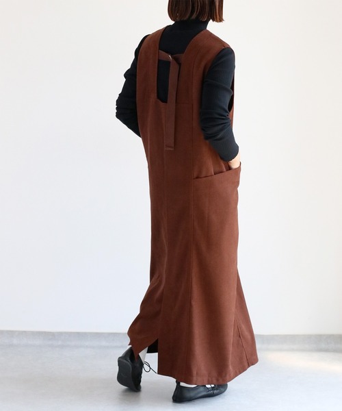 cepo(セポ)の「バックベルトジャンパースカート(ワンピース・レディース・ブラック/ベージュ/ブラウン・M)」の15枚目の写真