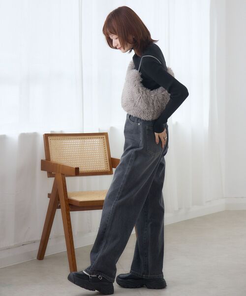 RETRO GIRL（レトロガール）の「ボアビスチェ（キャミソール・レディース・ライトグレー/ブラウン・FREE）」の7枚目の写真