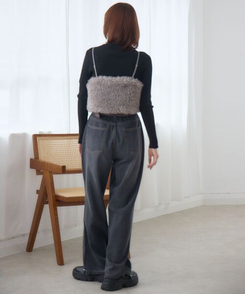 RETRO GIRL（レトロガール）の「ボアビスチェ（キャミソール・レディース・ライトグレー/ブラウン・FREE）」の8枚目の写真