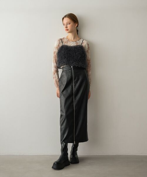 RETRO GIRL（レトロガール）の「ボアビスチェ（キャミソール・レディース・ライトグレー/ブラウン・FREE）」の17枚目の写真