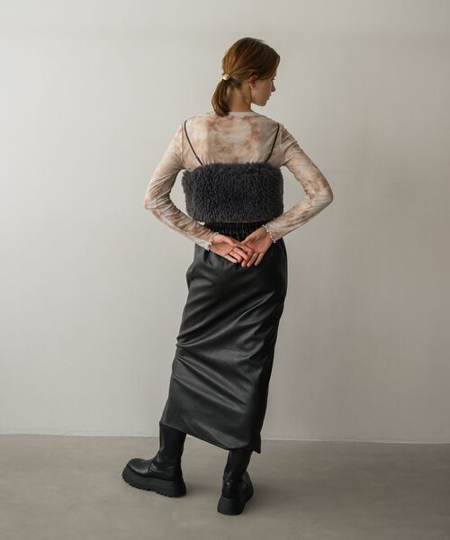 RETRO GIRL（レトロガール）の「ボアビスチェ（キャミソール・レディース・ライトグレー/ブラウン・FREE）」の20枚目の写真