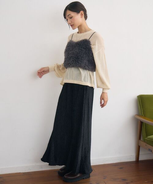 RETRO GIRL（レトロガール）の「ボアビスチェ（キャミソール・レディース・ライトグレー/ブラウン・FREE）」の21枚目の写真