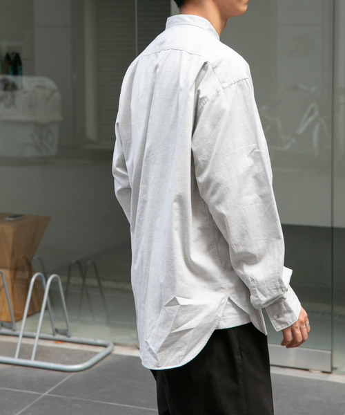 FORK&SPOON(フォークアンドスプーン)の「FORK&SPOON バンドカラーピケシャツ(シャツ/ブラウス・メンズ・グレー系その他/チャコールグレー/モカ・4/5)」の6枚目の写真