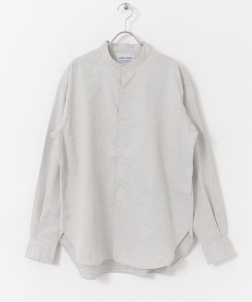 FORK&SPOON(フォークアンドスプーン)の「FORK&SPOON バンドカラーピケシャツ(シャツ/ブラウス・メンズ・グレー系その他/チャコールグレー/モカ・4/5)」の10枚目の写真