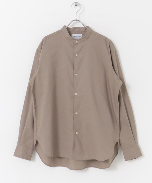 FORK&SPOON(フォークアンドスプーン)の「FORK&SPOON バンドカラーピケシャツ(シャツ/ブラウス・メンズ・グレー系その他/チャコールグレー/モカ・4/5)」の12枚目の写真