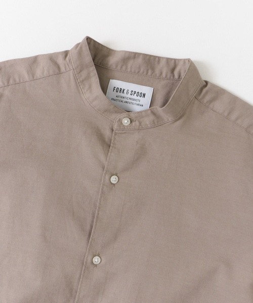 FORK&SPOON(フォークアンドスプーン)の「FORK&SPOON バンドカラーピケシャツ(シャツ/ブラウス・メンズ・グレー系その他/チャコールグレー/モカ・4/5)」の13枚目の写真