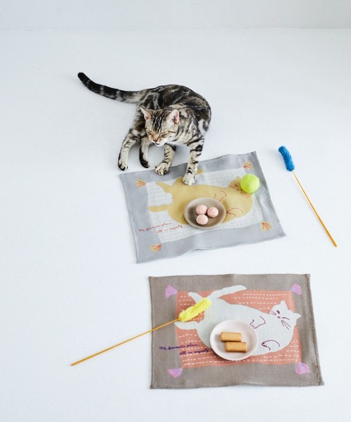 studio CLIP（スタディオクリップ）の「【Orneko BY CLIP】ジャガードランチョンマット（ランチョンマット/テーブルウェア・レディース・イエロー/ピンク・FREE）」の3枚目の写真