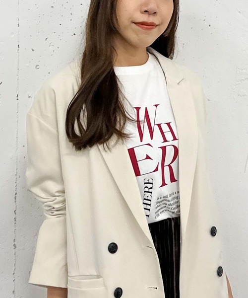 archives(アルシーヴ)の「アソートプリントロンT(Tシャツ/カットソー・レディース・ホワイト×ブラック/ホワイト×レッド/ホワイト×グリーン・MEDIUM)」の14枚目の写真