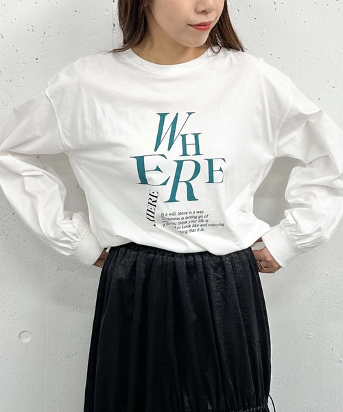 archives(アルシーヴ)の「アソートプリントロンT(Tシャツ/カットソー・レディース・ホワイト×ブラック/ホワイト×レッド/ホワイト×グリーン・MEDIUM)」の5枚目の写真