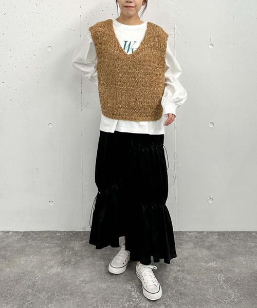 archives(アルシーヴ)の「アソートプリントロンT(Tシャツ/カットソー・レディース・ホワイト×ブラック/ホワイト×レッド/ホワイト×グリーン・MEDIUM)」の11枚目の写真