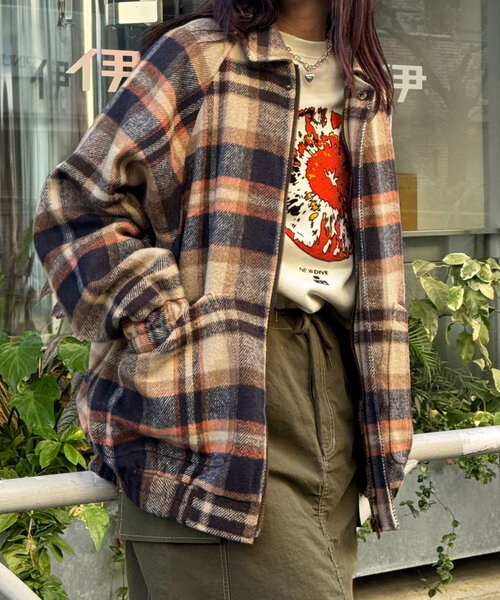 CIAOPANIC（チャオパニック）の「シャギーチェックブルゾン（ブルゾン・レディース・ブラック/ネイビー/ブラウン・ONE SIZE）」の17枚目の写真