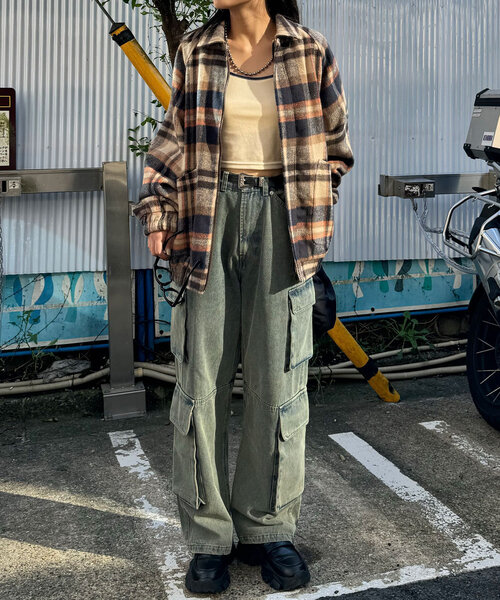 CIAOPANIC（チャオパニック）の「シャギーチェックブルゾン（ブルゾン・レディース・ブラック/ネイビー/ブラウン・ONE SIZE）」の22枚目の写真