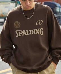 SPALDING/スポルディング 別注 ロゴ刺繍/プリント ゲームデザインビッグシルエットプルオーバースウェット