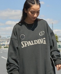 SPALDING/スポルディング 別注 ロゴ刺繍/プリント ゲームデザインビッグシルエットプルオーバースウェット