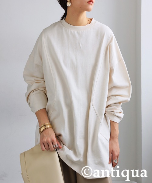antiqua(アンティカ)の「バスクデザイントップス(Tシャツ/カットソー・レディース・ブルー/ブラック/ホワイト・ONESIZE)」の19枚目の写真