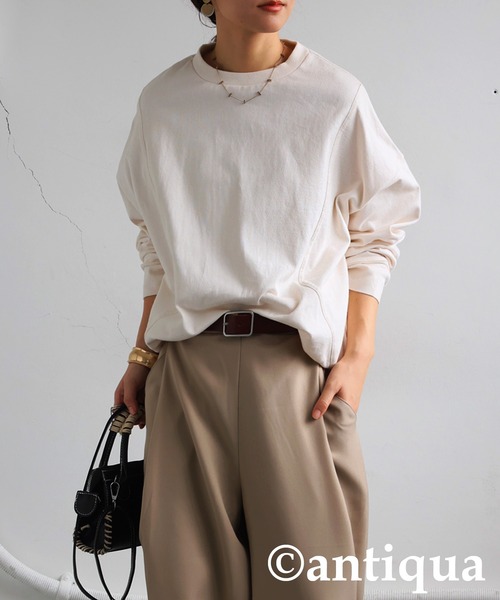 antiqua(アンティカ)の「バスクデザイントップス(Tシャツ/カットソー・レディース・ブルー/ブラック/ホワイト・ONESIZE)」の21枚目の写真