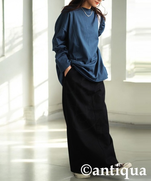 antiqua(アンティカ)の「バスクデザイントップス(Tシャツ/カットソー・レディース・ブルー/ブラック/ホワイト・ONESIZE)」の5枚目の写真