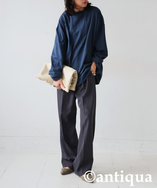 antiqua(アンティカ)の「バスクデザイントップス(Tシャツ/カットソー・レディース・ブルー/ブラック/ホワイト・ONESIZE)」の8枚目の写真