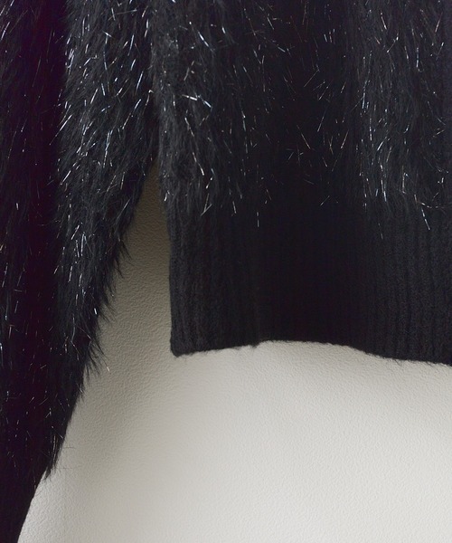 ROOPTOKYO（ループトウキョウ）の「襟付きダブルジップシャギーニット（ニット/セーター・レディース・ベージュ/ブラック/ブラウン・FREE）」の7枚目の写真