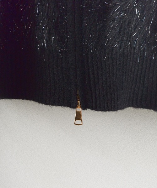 ROOPTOKYO（ループトウキョウ）の「襟付きダブルジップシャギーニット（ニット/セーター・レディース・ベージュ/ブラック/ブラウン・FREE）」の8枚目の写真