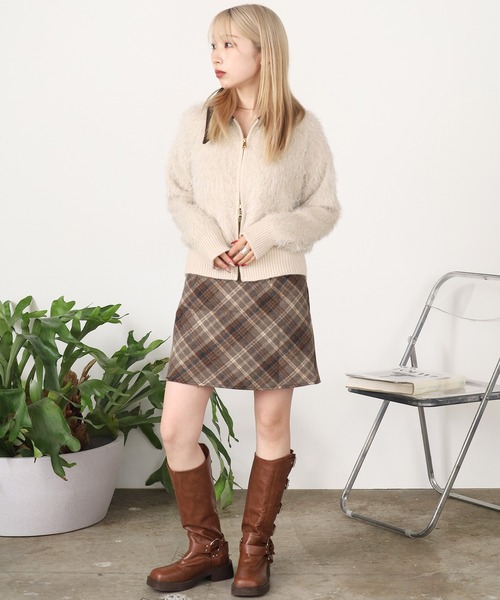 襟付きダブルジップシャギーニット（ニット/セーター）｜ROOPTOKYO