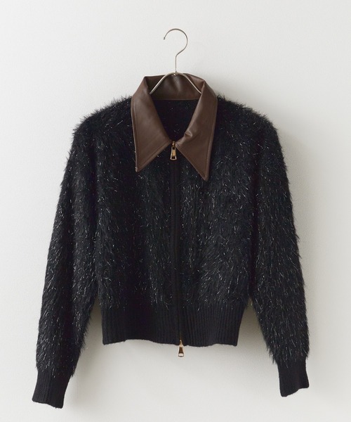 ROOPTOKYO（ループトウキョウ）の「襟付きダブルジップシャギーニット（ニット/セーター・レディース・ベージュ/ブラック/ブラウン・FREE）」の10枚目の写真