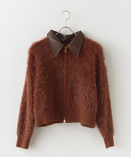 襟付きダブルジップシャギーニット（ニット/セーター）｜ROOPTOKYO