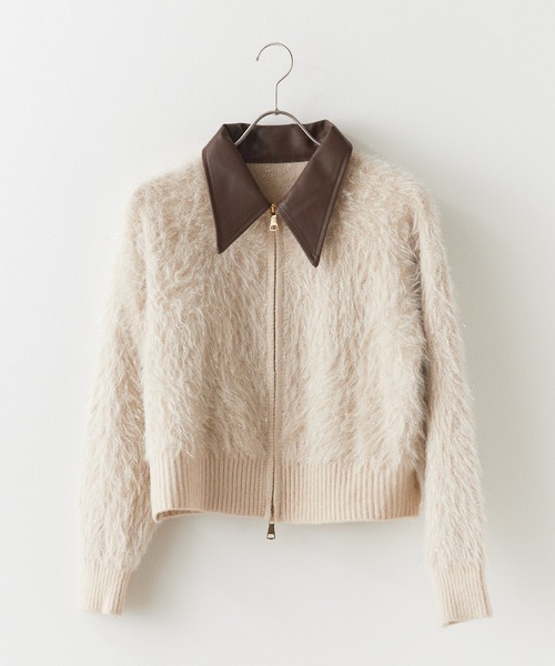 ROOPTOKYO（ループトウキョウ）の「襟付きダブルジップシャギーニット（ニット/セーター・レディース・ベージュ/ブラック/ブラウン・FREE）」の20枚目の写真