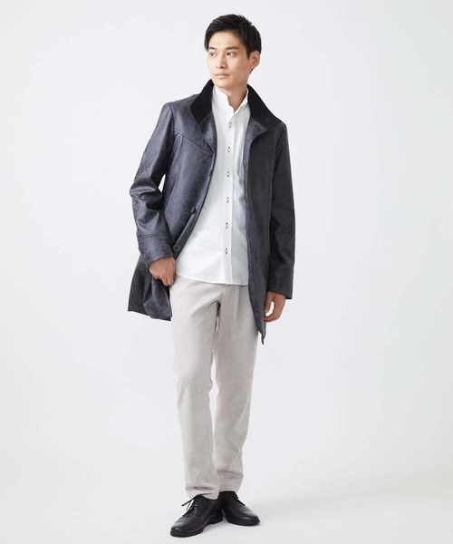 MK MICHEL KLEIN HOMME (エムケーミッシェルクランオム)の「スラックスパンツ / スエードタッチライト(スラックス・メンズ・ライトグレー/ベージュ・48/50/46)」の17枚目の写真