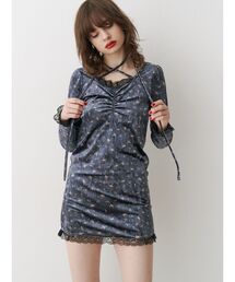 jouetie | レースドッキングベロアワンピース(ワンピース)