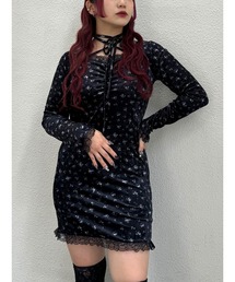 jouetie | レースドッキングベロア花柄ワンピース(ワンピース)