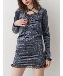 jouetie | レースドッキングベロア花柄ワンピース(ワンピース)