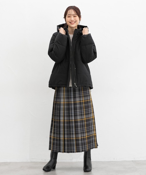 Honeys(ハニーズ)の「【非フッ素撥水加工】ファイバーダウンブルゾン(ダウンジャケット/コート・レディース・アイボリー/オリーブ/ネイビー/ベージュ/チャコール/ブラック・M/S/LL/L)」の14枚目の写真