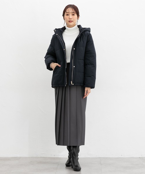 Honeys(ハニーズ)の「【非フッ素撥水加工】ファイバーダウンブルゾン(ダウンジャケット/コート・レディース・アイボリー/オリーブ/ネイビー/ベージュ/チャコール/ブラック・M/S/LL/L)」の18枚目の写真