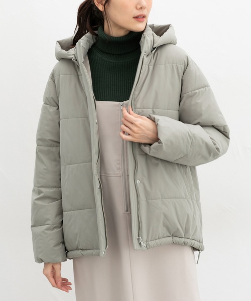 Honeys(ハニーズ)の「【非フッ素撥水加工】ファイバーダウンブルゾン(ダウンジャケット/コート・レディース・アイボリー/オリーブ/ネイビー/ベージュ/チャコール/ブラック・M/S/LL/L)」の22枚目の写真