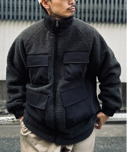 Right-on（ライトオン）の「ユーティリティボアブルゾン（ブルゾン・メンズ・オフホワイト/オリーブ/ダークグレー/グレー・M/XL/L）」の3枚目の写真