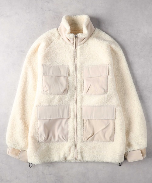 Right-on（ライトオン）の「ユーティリティボアブルゾン（ブルゾン・メンズ・オフホワイト/オリーブ/ダークグレー/グレー・M/XL/L）」の12枚目の写真