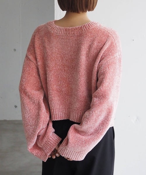 tiptop（ティップトップ）の「ラメベロアモールショート丈プルオーバー